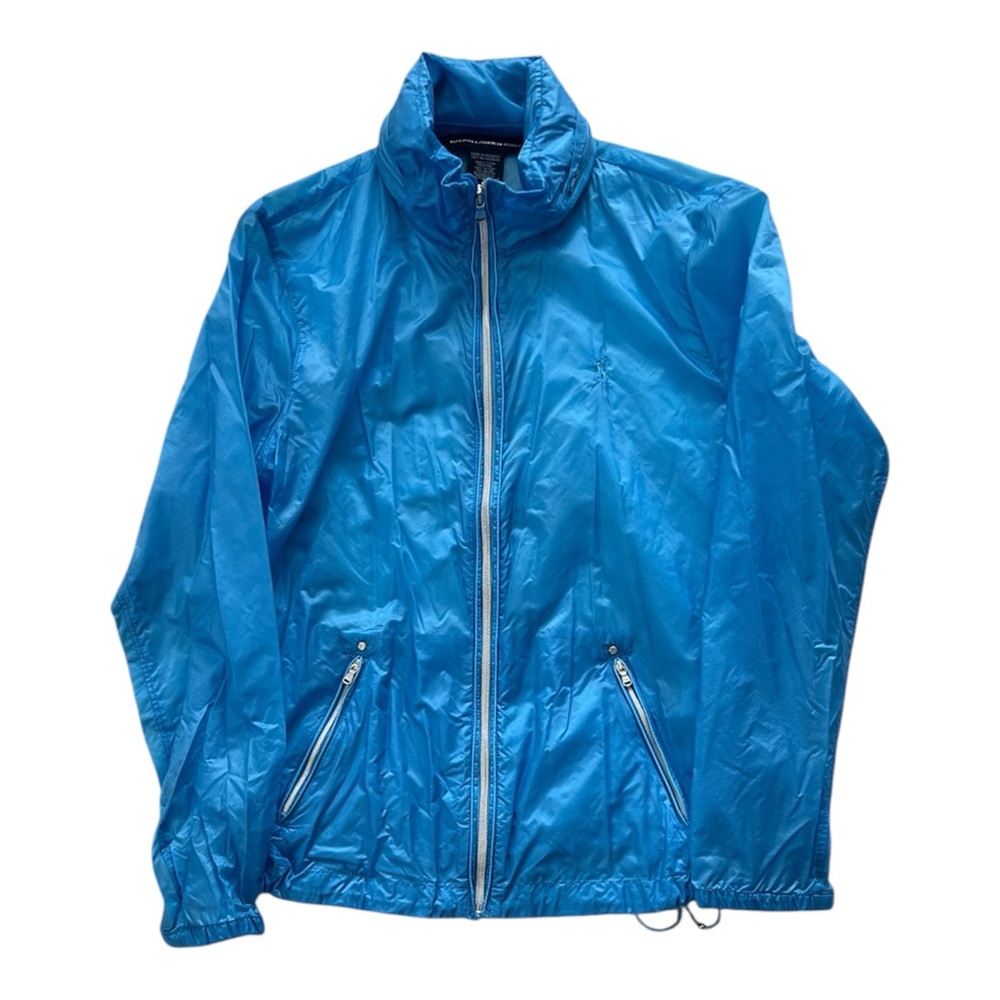 Ralph Lauren Golf Windbreaker Jacket Blue Packable Lightweight Logo Women Large